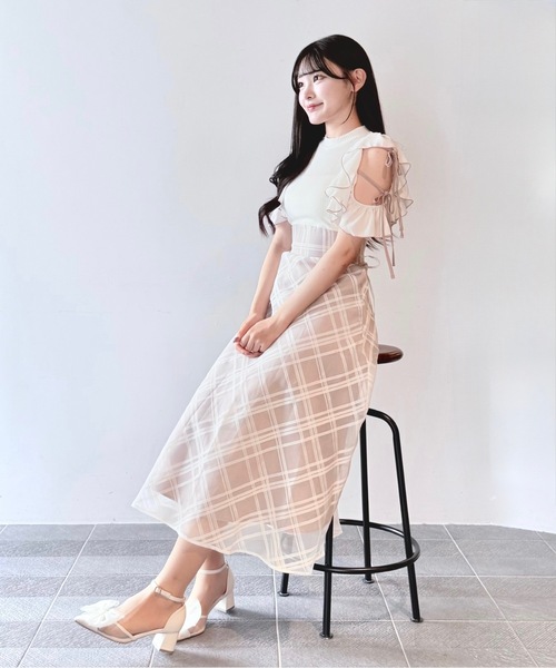 SPORTMAX バイカラー ノースリーブ ロングワンピース アイボリー M NOMAE（ノーマエ） ノースリーブワンピース FREE ピンク レディース