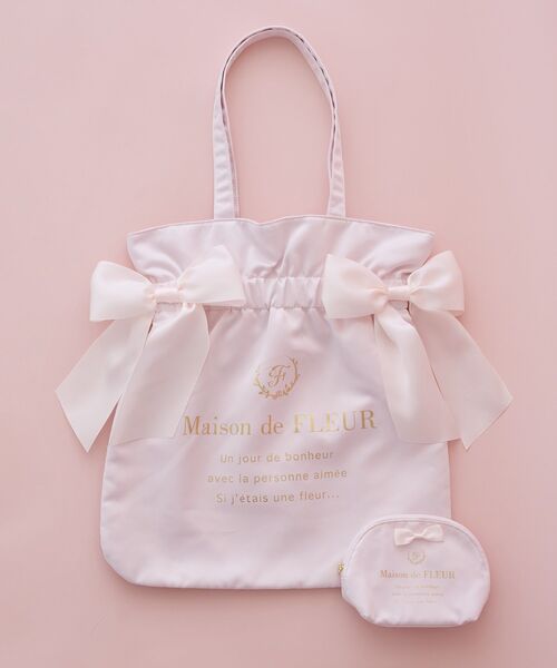 Maison de FLEUR（メゾンドフルール） トートバッグ ダブルリボン