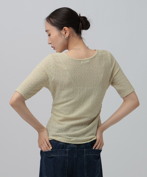 LEPSIM（レプシィム） tシャツ 半袖 タックフリルカーデプルオーバー
