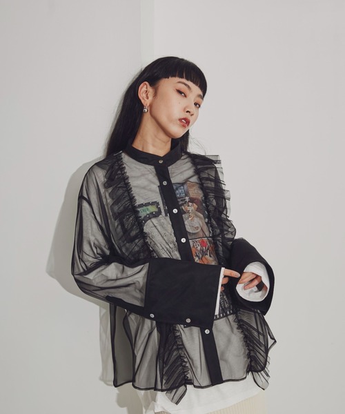 「CREOLME」 長袖ブラウス ONE SIZE ブラウン レディース_画像3