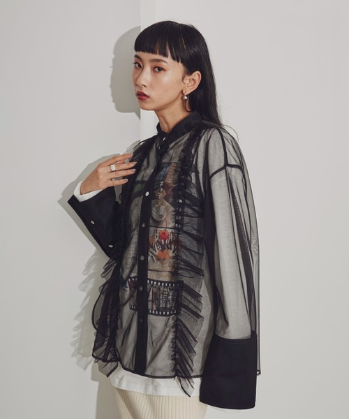 「CREOLME」 長袖ブラウス ONE SIZE ブラウン レディース_画像8