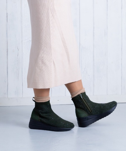 Gomu 56（ゴムゴム） スニーカー キラキラニット ハイカットスニーカー