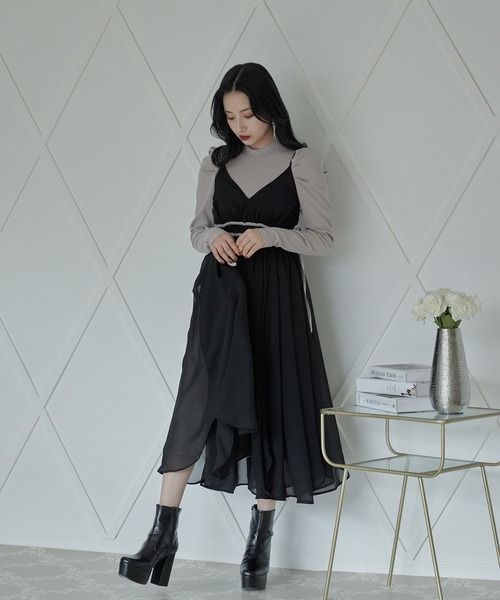 けたサイズ ワンピース シフォンキャミワンピセット ZOZOTOWN PayPayモール店 - 通販 - PayPayモール リブワンピ