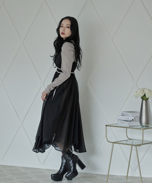 けたサイズ ワンピース シフォンキャミワンピセット ZOZOTOWN PayPayモール店 - 通販 - PayPayモール リブワンピ