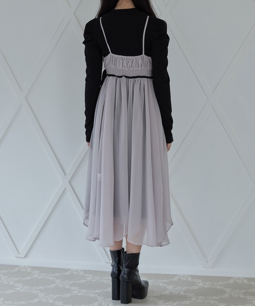 けたサイズ ワンピース シフォンキャミワンピセット ZOZOTOWN PayPayモール店 - 通販 - PayPayモール リブワンピ