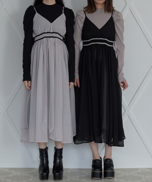 けたサイズ ワンピース シフォンキャミワンピセット ZOZOTOWN PayPayモール店 - 通販 - PayPayモール リブワンピ