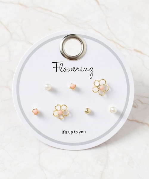 Flowering ピアス ミックスデザイン/セットピアス レディース