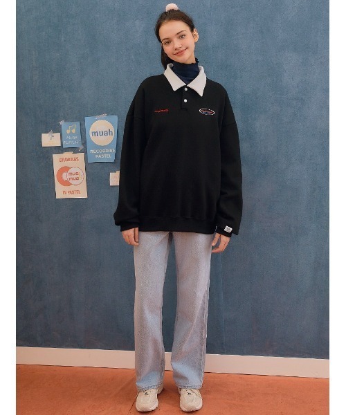 トレーナー スウェット A'GEM/9 × .kom 「muah muah/ムーアムーア」 LOGO POINT NAPPING ZIPUP MTM/ トレーナー スウェット A'GEM/9 × .kom「muah muah/ムーアムーア