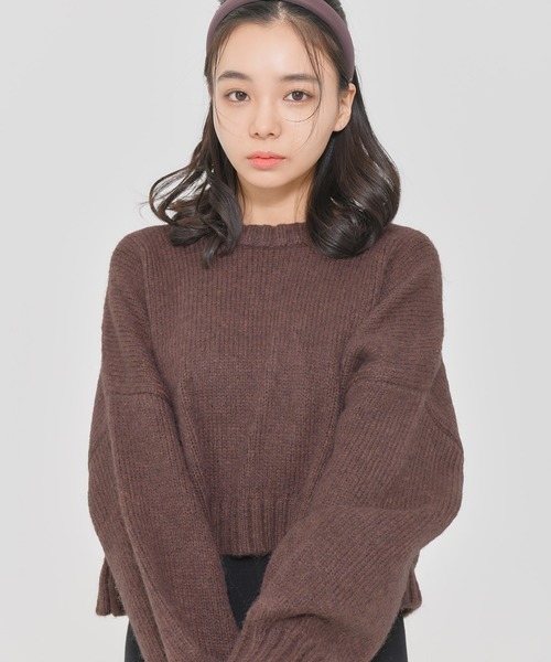 ニット セーター 「ZOZO限定」Muaj.クロップドカラーニット レディース