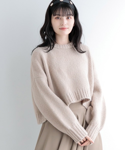 ニット セーター 「ZOZO限定」Muaj.クロップドカラーニット レディース