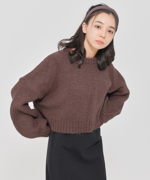 エトレトウキョウ オープンバックニット セーター クロップド F ブラウン ETRE TOKYO - エトレトウキョウ【公式通販 レディース】Addict Online