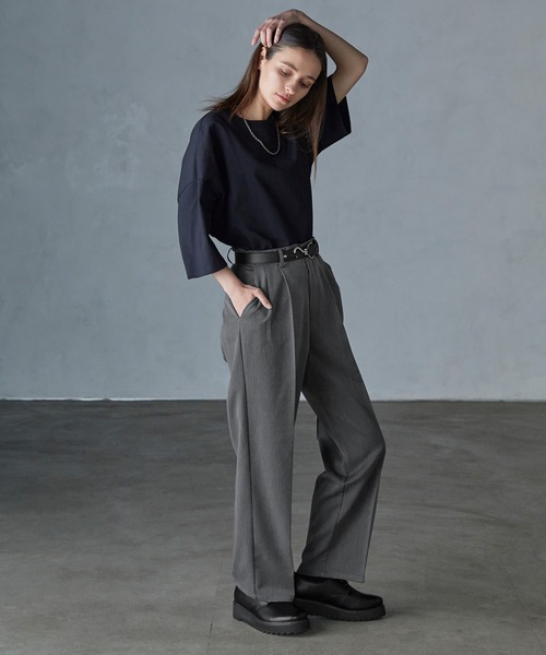 パンツ スラックス メンズ 「SERACE」Wide silhouette straight slacks / ワイドシルエットストレートスラックス｜zozo｜25