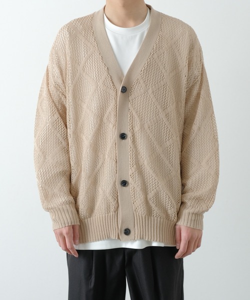 NULLUS 24aw メリノウール カーディガン　サイズ1 別注』KHWOPA SPIRIT×DOORS スラブカーディガン[DW47-FW24DR32WH