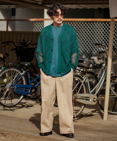 nullus カーディガン NULL カーディガン 「NULL」レース編み カーディガン メンズ