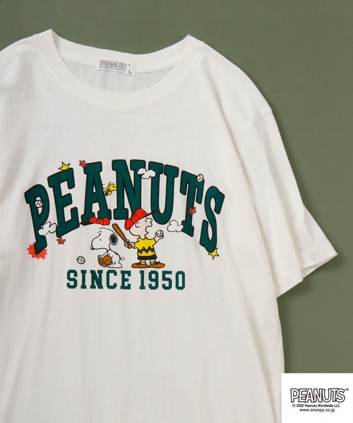 PEANUTS tシャツ スヌーピー ワンポイント半袖Tシャツ メンズ