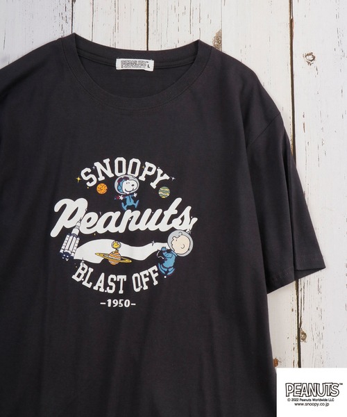 PEANUTS スヌーピー Tシャツ ブラック SNOOPY   S Ｍ PEANUTS tシャツ スヌーピー ヘビーウェイト ロック Tシャツ