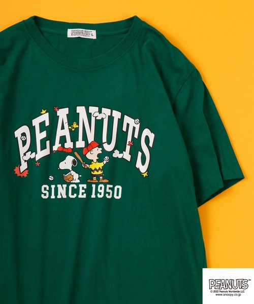 PEANUTS tシャツ スヌーピー ワンポイント半袖Tシャツ メンズ 