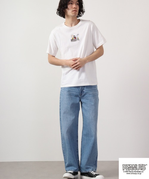 PEANUTS tシャツ スヌーピー ワンポイント半袖Tシャツ メンズ