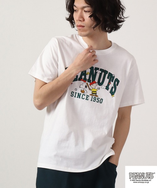 PEANUTS tシャツ スヌーピー ワンポイント半袖Tシャツ メンズ