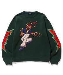 XLARGE セーター ニット BURNING MONSTER CREWNECK KNIT メンズ