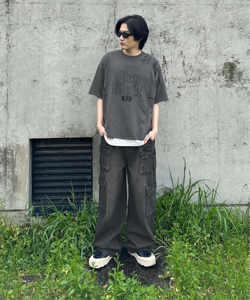 tシャツ ロックステッチダメージTシャツ レディース メンズ : ZOZOTOWN