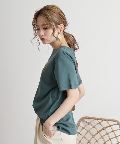 EGLANTINE tシャツ Eglantine ローズペトール加工 パイルロゴT