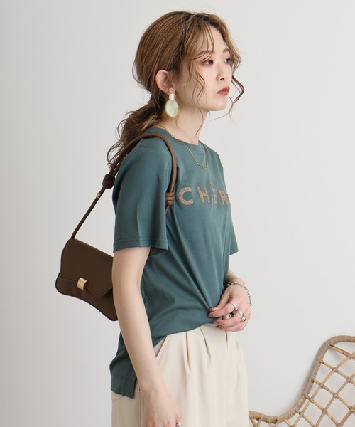 EGLANTINE tシャツ Eglantine ローズペトール加工 パイルロゴT