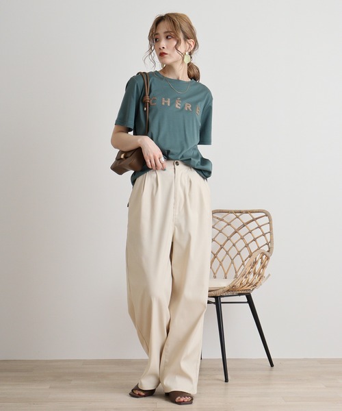 EGLANTINE tシャツ Eglantine ローズペトール加工 パイルロゴT