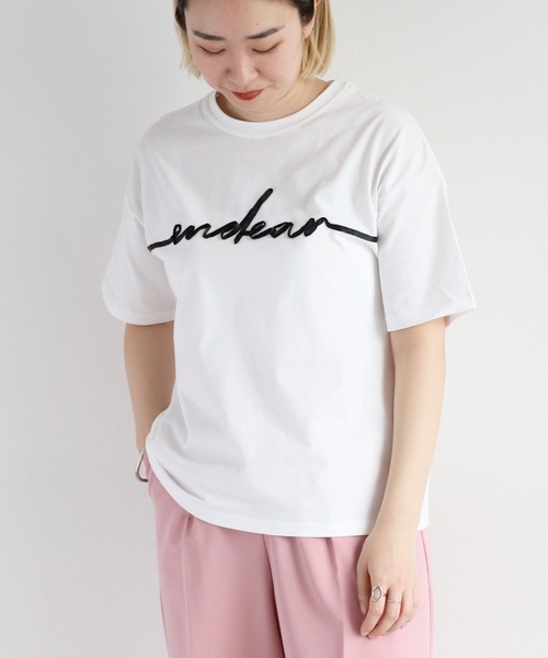 cepo（セポ） tシャツ 半袖 リボンテープ刺繍ロゴTee レディース