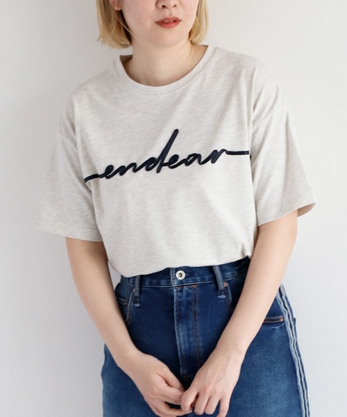 cepo（セポ） tシャツ 半袖 リボンテープ刺繍ロゴTee レディース