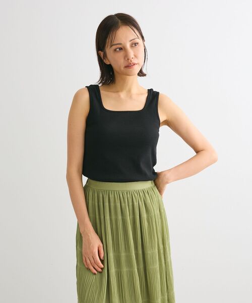NIKKI ダークグリーン リブタンクトップ