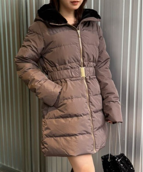 RANAN（ラナン） ダウンコート ダウンジャケット ウエストベルト付き