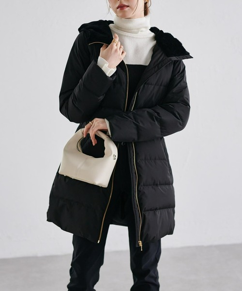 RANAN ダウンコート ダウンジャケット ウエストベルト付きファーフード