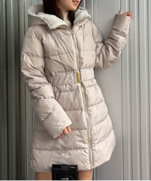 RANAN（ラナン） ダウンコート ダウンジャケット ウエストベルト付き