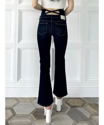 Gyda ハイウエスト クロス フレアデニム GYDA ジーンズ デニム デニムパンツ NEWハイウエストBACKクロス