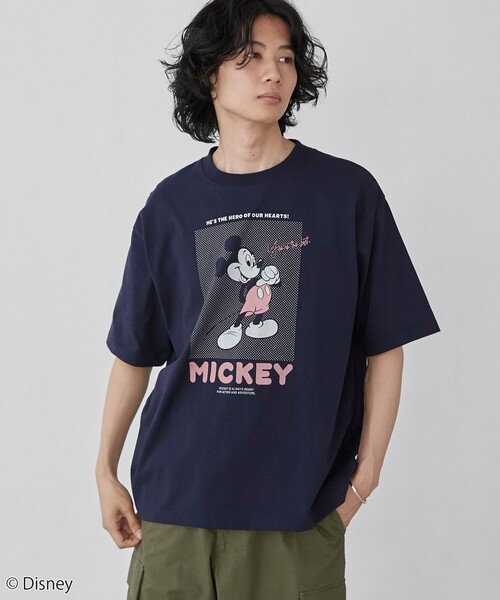 その他ブランド / NJ CROCE COMPANY/Tシャツ/L/コットン/NVY/プリント Disney（ディズニー） tシャツ coen限定／フロントプリントTシャツ