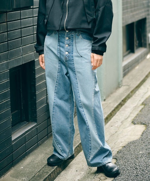 絶*司様 Jieda SWITCHING OVER DENIM PANTS JieDa（ジエダ） ジーンズ SWITCHING OVER DENIM メンズ : ZOZOTOWN