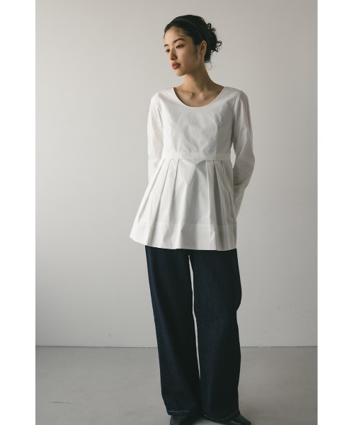 style mixer オープンネックペプラムシャツ M STYLEMIXER ブラウス シャツ オープンネックペプラムシャツ