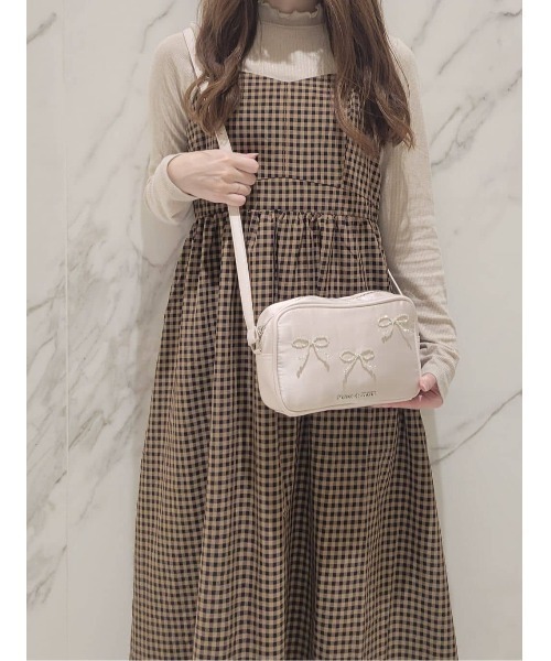 新品未使用 MaisondeFLEUR ビジューリボンスクエアショルダーバッグ セール】ビジューリボンスクエアポシェット（ショルダーバッグ