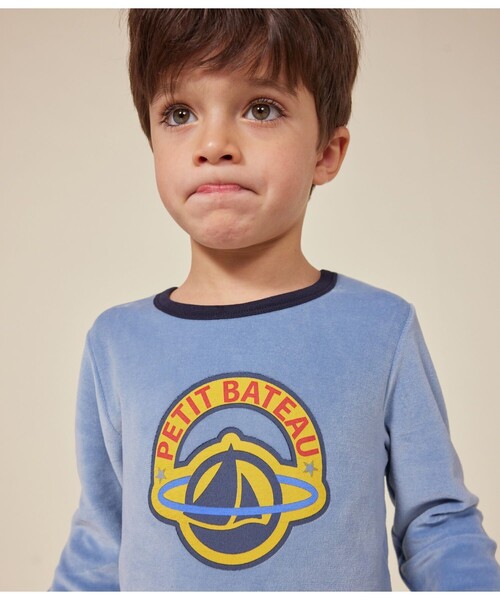 PETIT BATEAU（プチバトー） パジャマ ベロア長袖パジャマ キッズ 子供