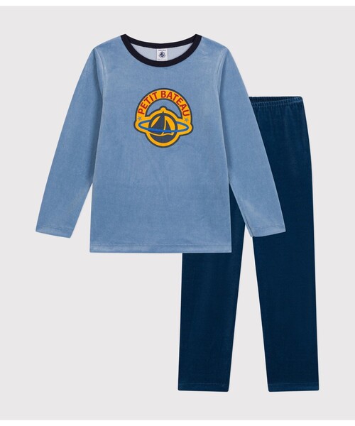 PETIT BATEAU（プチバトー） パジャマ ベロア長袖パジャマ キッズ 子供