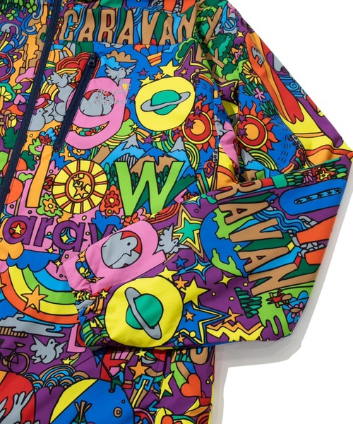 go slow caravan ブルゾン アウター T-800総柄プリントパーカーJKT  