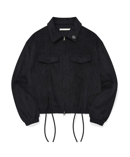 ブルゾン アウター KIRSH COLLECTION SUEDE SHIRRING JACKET