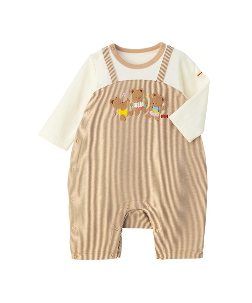 ベビー服 ロンパース ミキハウスベア7分丈カバーオール_1