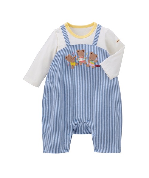 ベビー服 ロンパース ミキハウスベア7分丈カバーオール