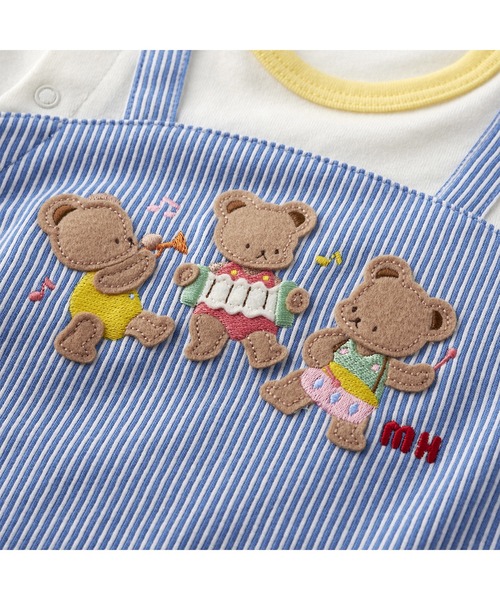 ベビー服 ロンパース ミキハウスベア7分丈カバーオール_9