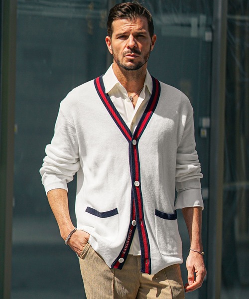 SOMEDIFF（サムディフ） カーディガン 「SOMEDIFF」トリコロール