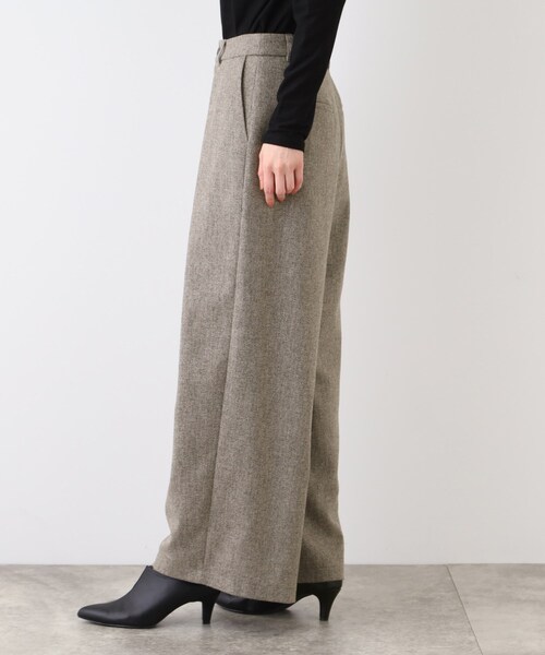 INDIVI（インディヴィ） パンツ 「日本製」ツイードワイドタックパンツ