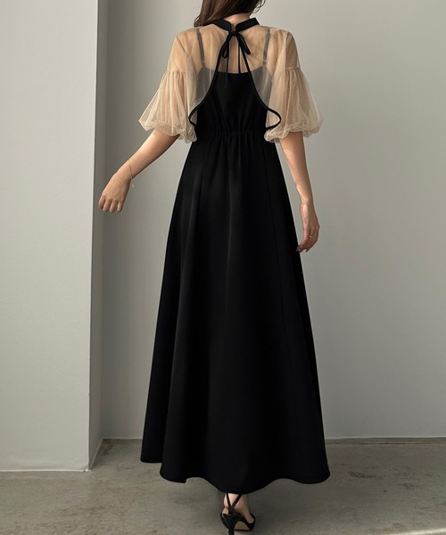 Louere（ルエレ） ワンピース 2WAY半袖シアーボレロ＋フレアキャミ