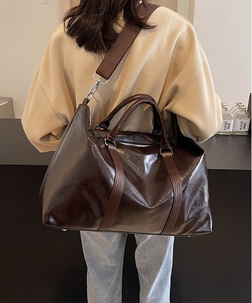 FREE STYLISTS ボストンバッグ 大容量2WAY レトロボストンバッグ